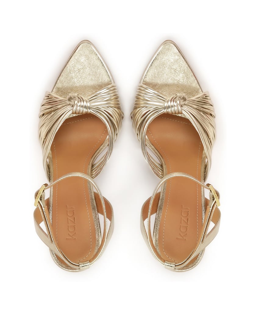 Kazar-Gold-leather-heeled-sandals-zlatá