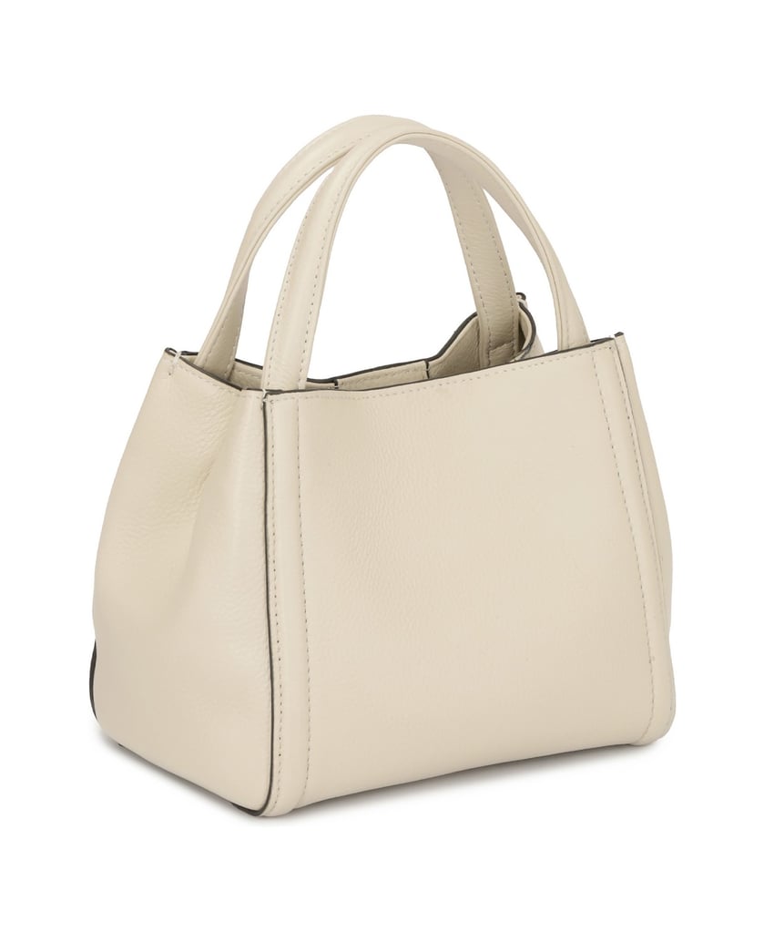 Kazar-Soft-cream-handbag-with-monogram-embossed-strap-bílá
