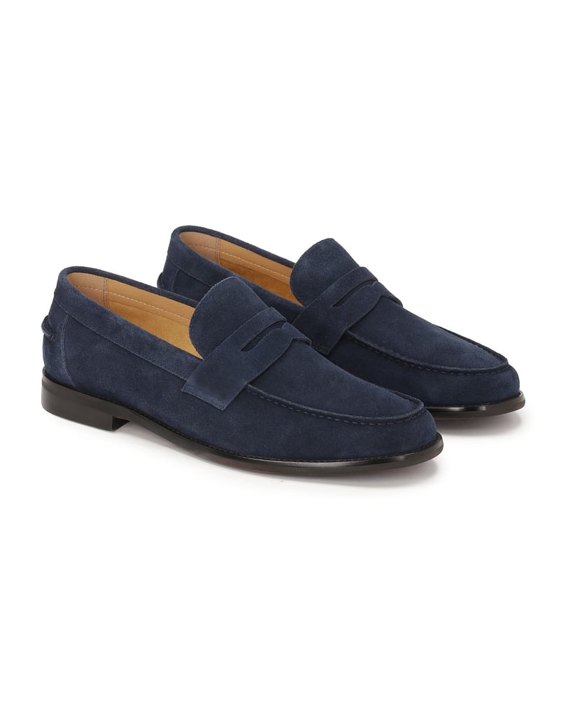Kazar-Navy-blue-suede-loafers-for-men-tmavá-modrá