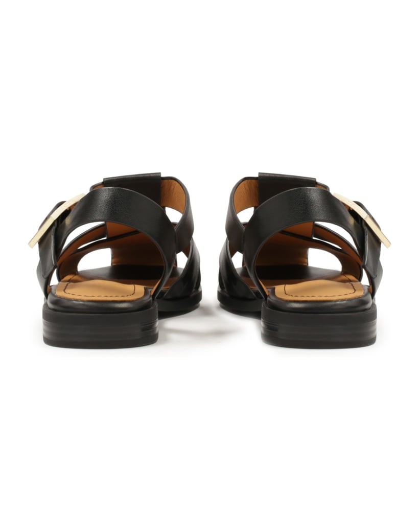 Kazar-Schwarze-Ledersandalen-mit-sich-kreuzend-schwarz