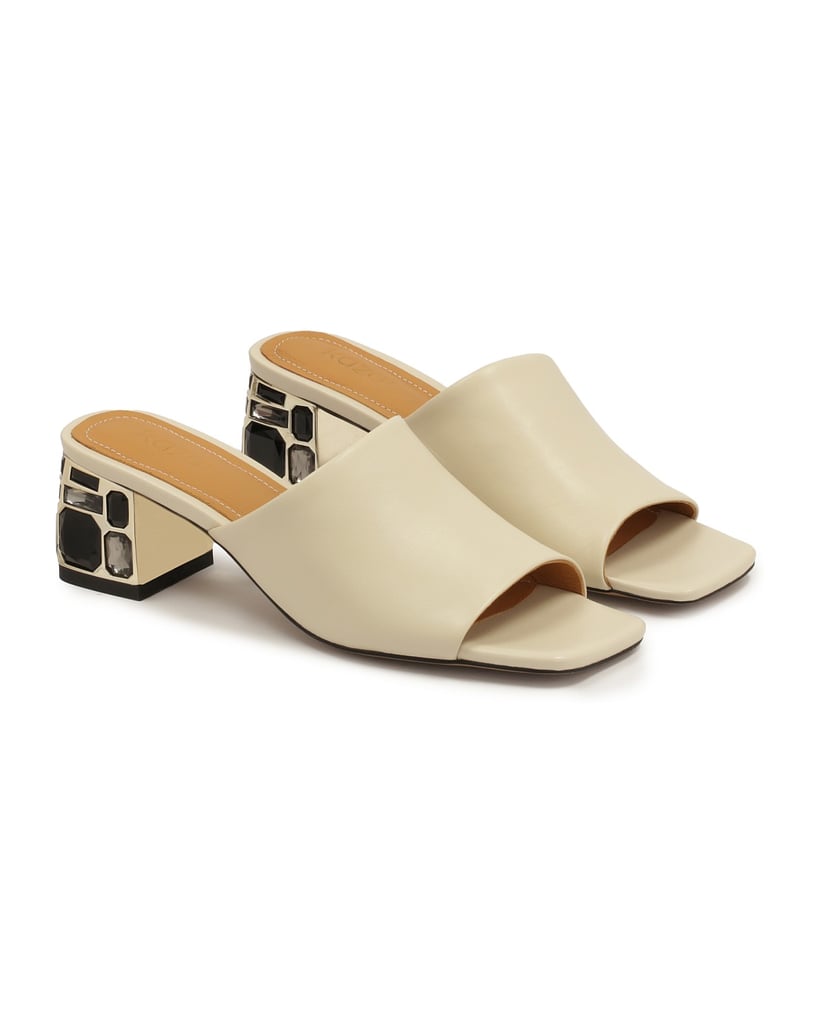 Kazar-Elegante-Pantoletten-auf-einem-mit-Stein-beige