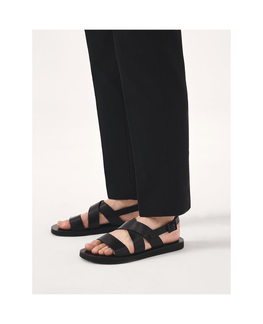 Kazar-Schwarze-Leder-Sandalen-mit-Schnalle-schwarz