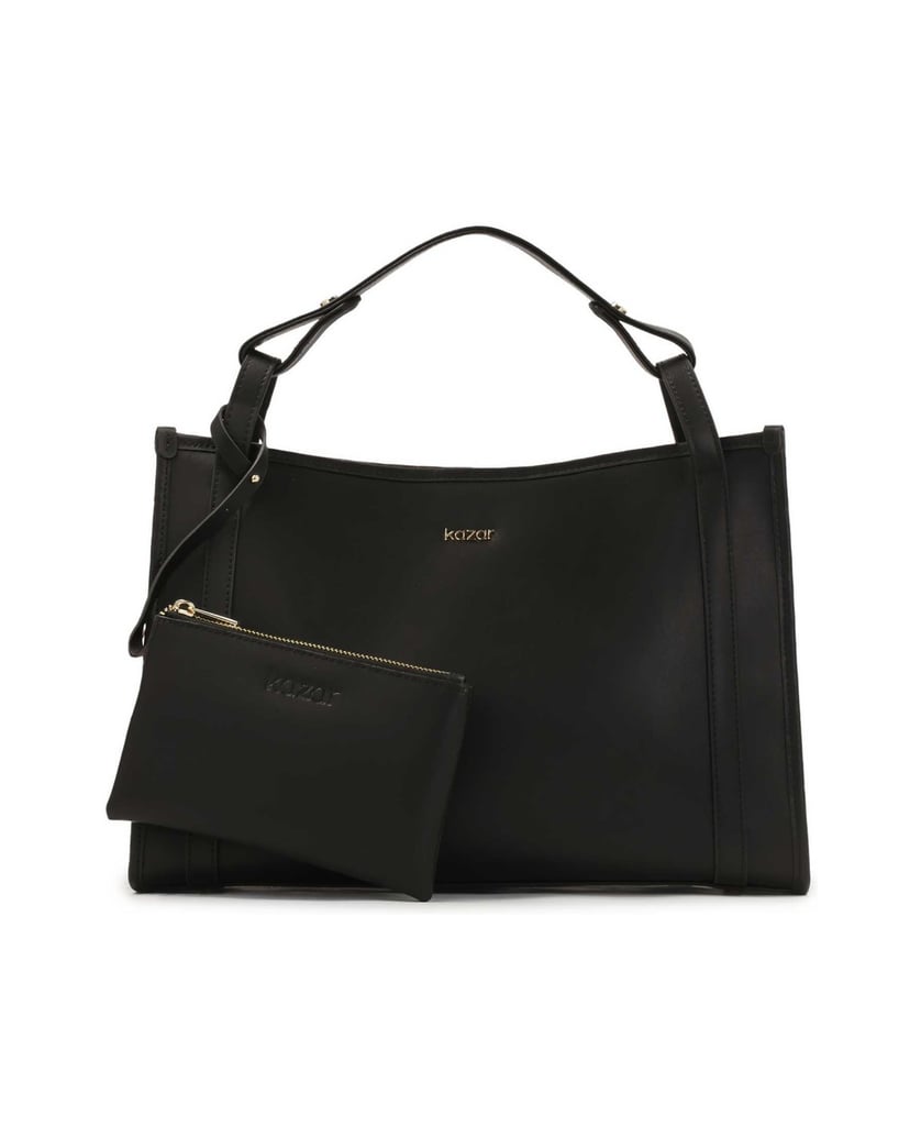 Kazar-Schwarze-geräumige-Handtasche-mit-Etui-schwarz