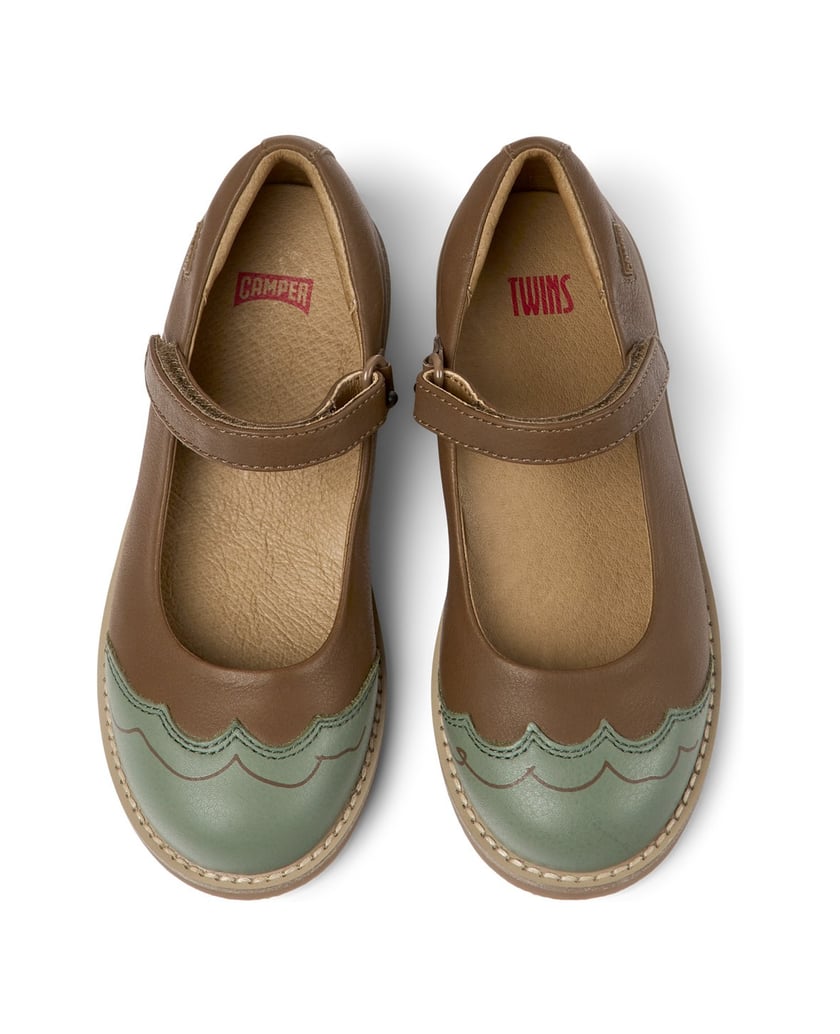 Camper-Ballerinas-Savina-Twins-braun-kombiniert