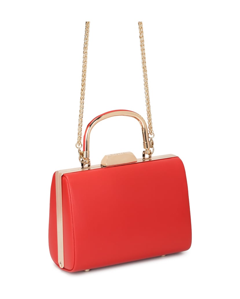 Kazar-Rote-Cocktail-Clutch-Tasche-mit-Metallgr-rot