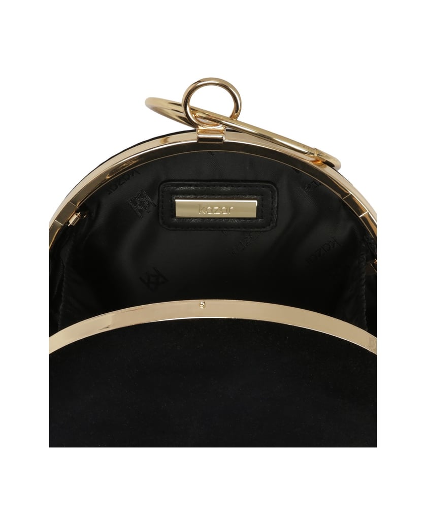 Kazar-Round-black-handbag-with-hoop-to-hand-čierna