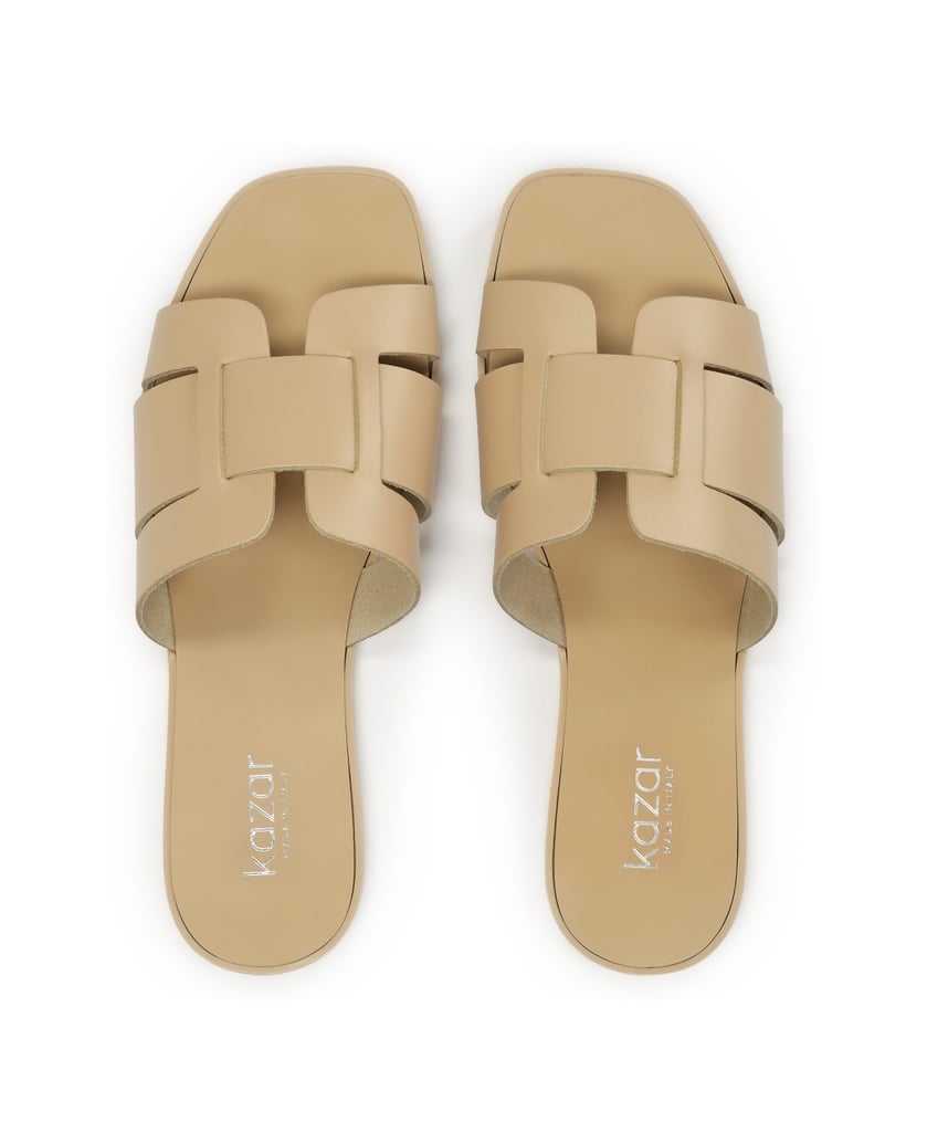 Kazar-Beigefarbene-Naturleder-Slides-mit-minim-beige