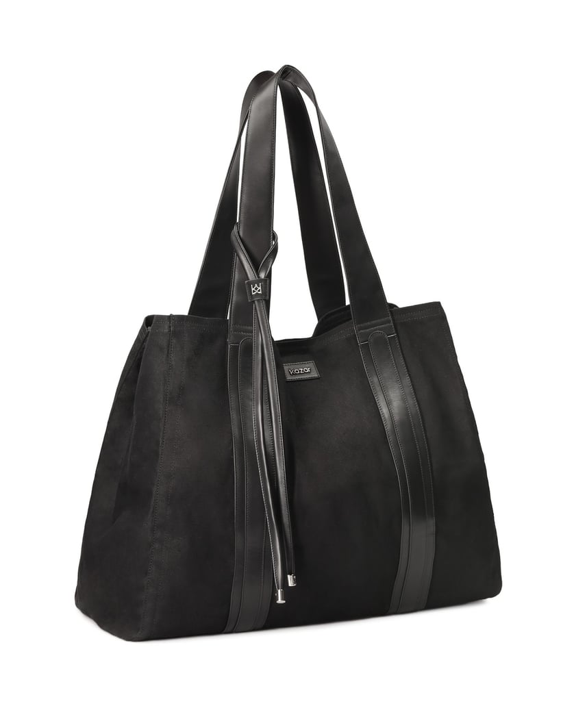 Kazar-Große-lose-Stoffhandtasche-schwarz