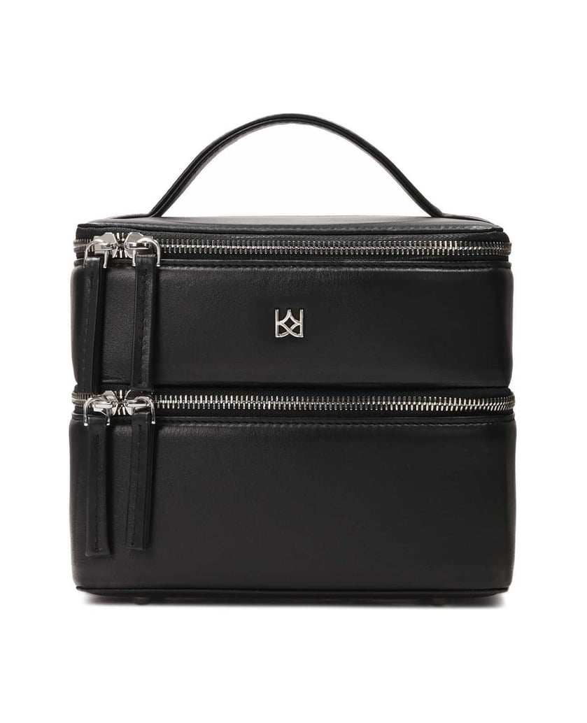 Kazar-Kosmetiktasche-aus-festem-Leder-mit-zwei-schwarz