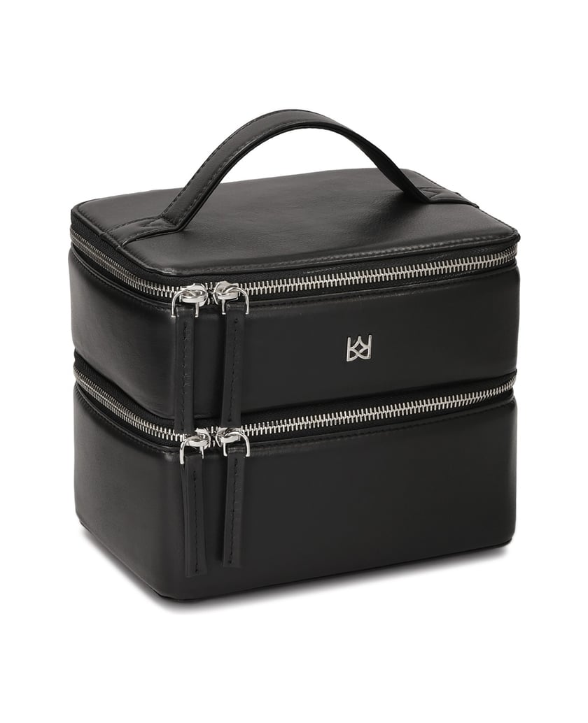 Kazar-Kosmetiktasche-aus-festem-Leder-mit-zwei-schwarz