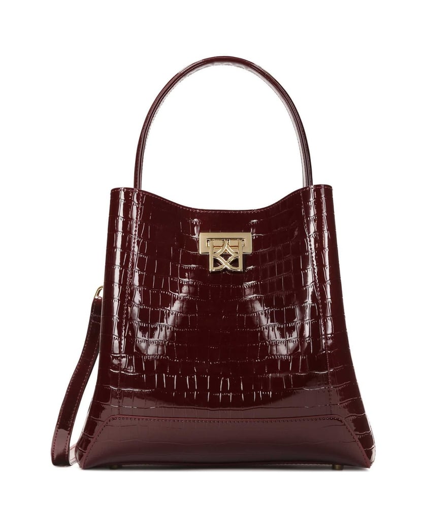 Kazar-Kastanienbraune-Handtasche-aus-geprägtem-rot