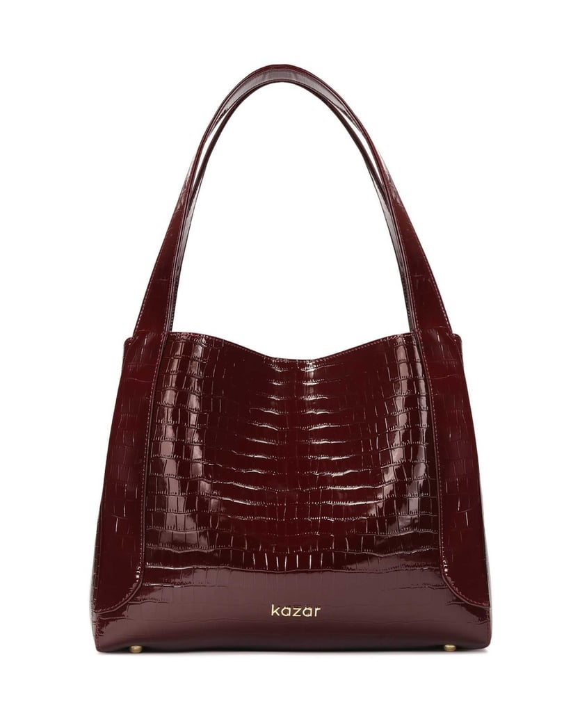 Kazar-Umhängetasche-aus-glänzendem-burgunderfa-rot