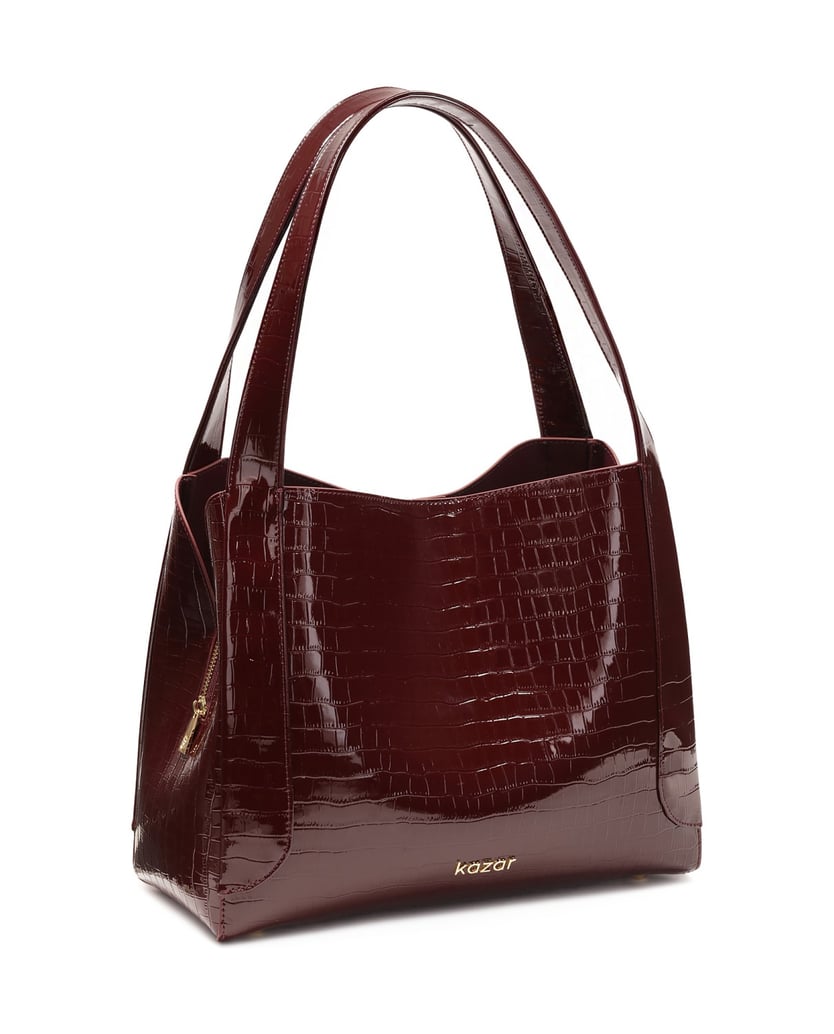 Kazar-Umhängetasche-aus-glänzendem-burgunderfa-rot