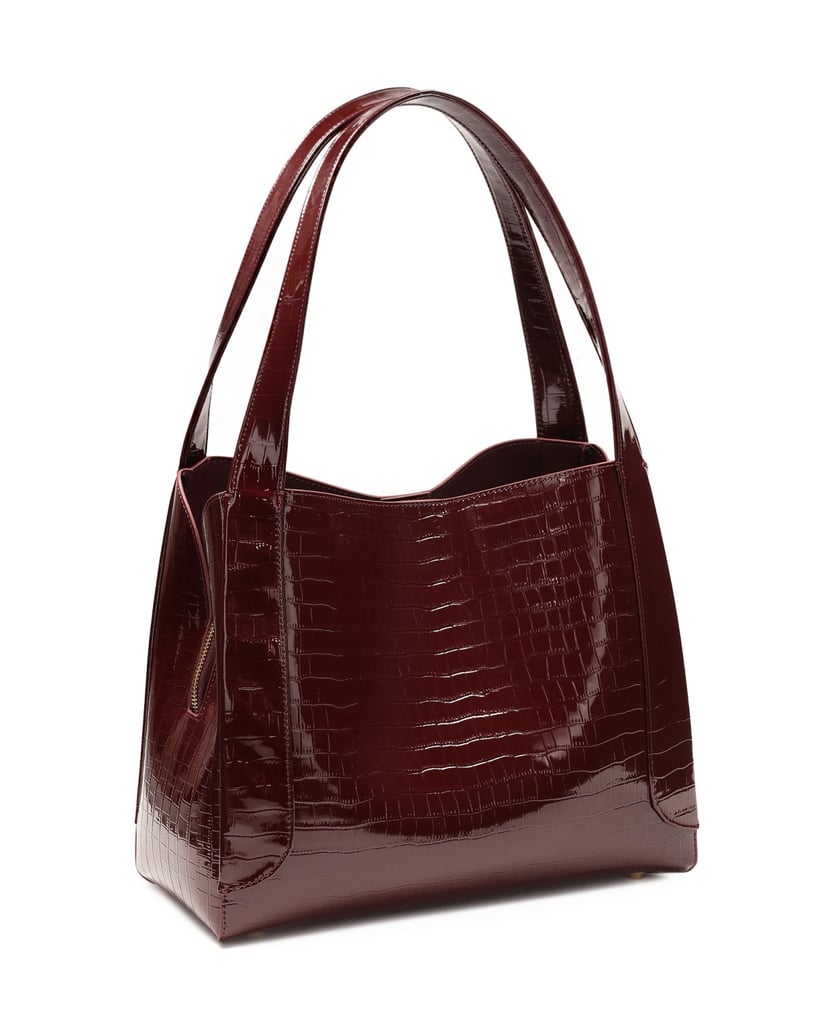 Kazar-Umhängetasche-aus-glänzendem-burgunderfa-rot