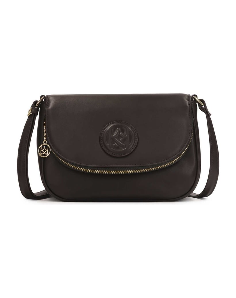 Kazar-Brown-belt-handbag-with-flap-pocket-hnědá