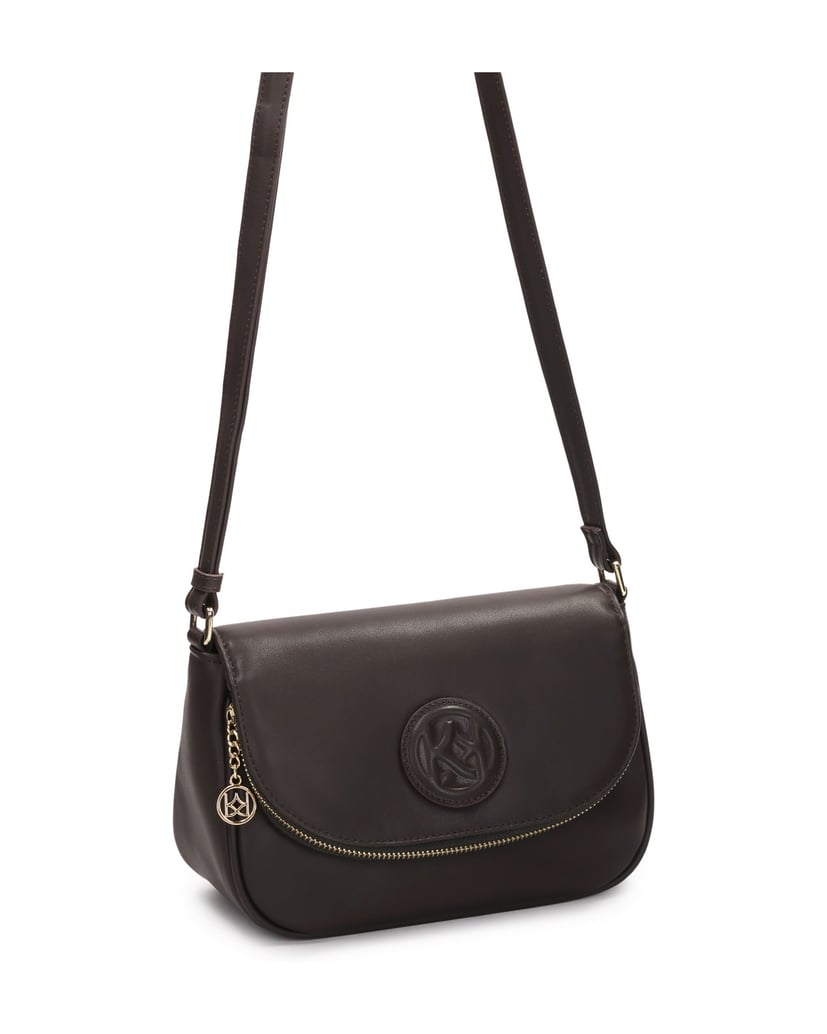 Kazar-Brown-belt-handbag-with-flap-pocket-hnědá