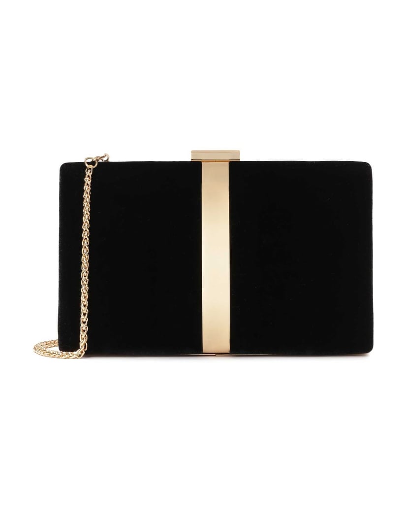 Kazar-Elegante-Clutch-Tasche-aus-schwarzem-Samt-schwarz