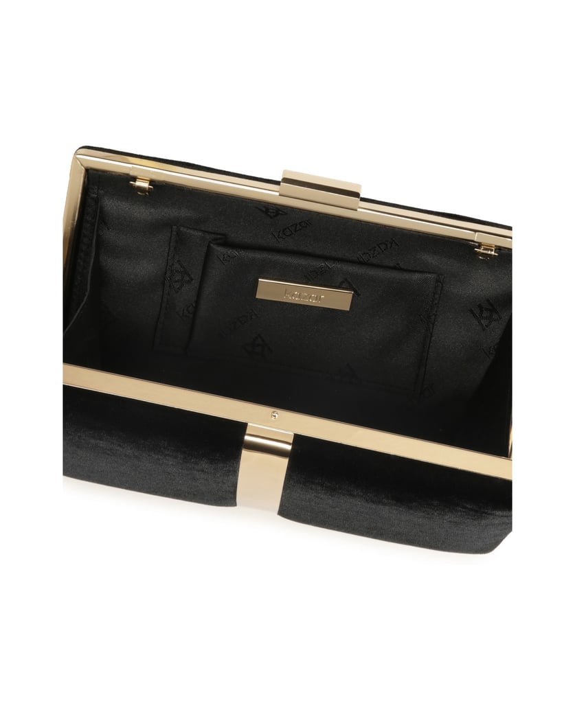 Kazar-Elegante-Clutch-Tasche-aus-schwarzem-Samt-schwarz