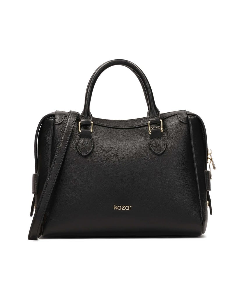 Kazar-Schlanke-Handtasche-mit-Griffen-und-Riem-schwarz