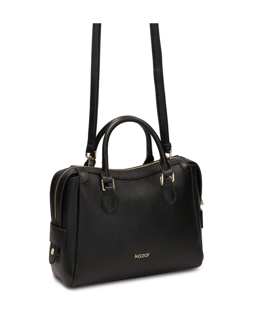 Kazar-Schlanke-Handtasche-mit-Griffen-und-Riem-schwarz