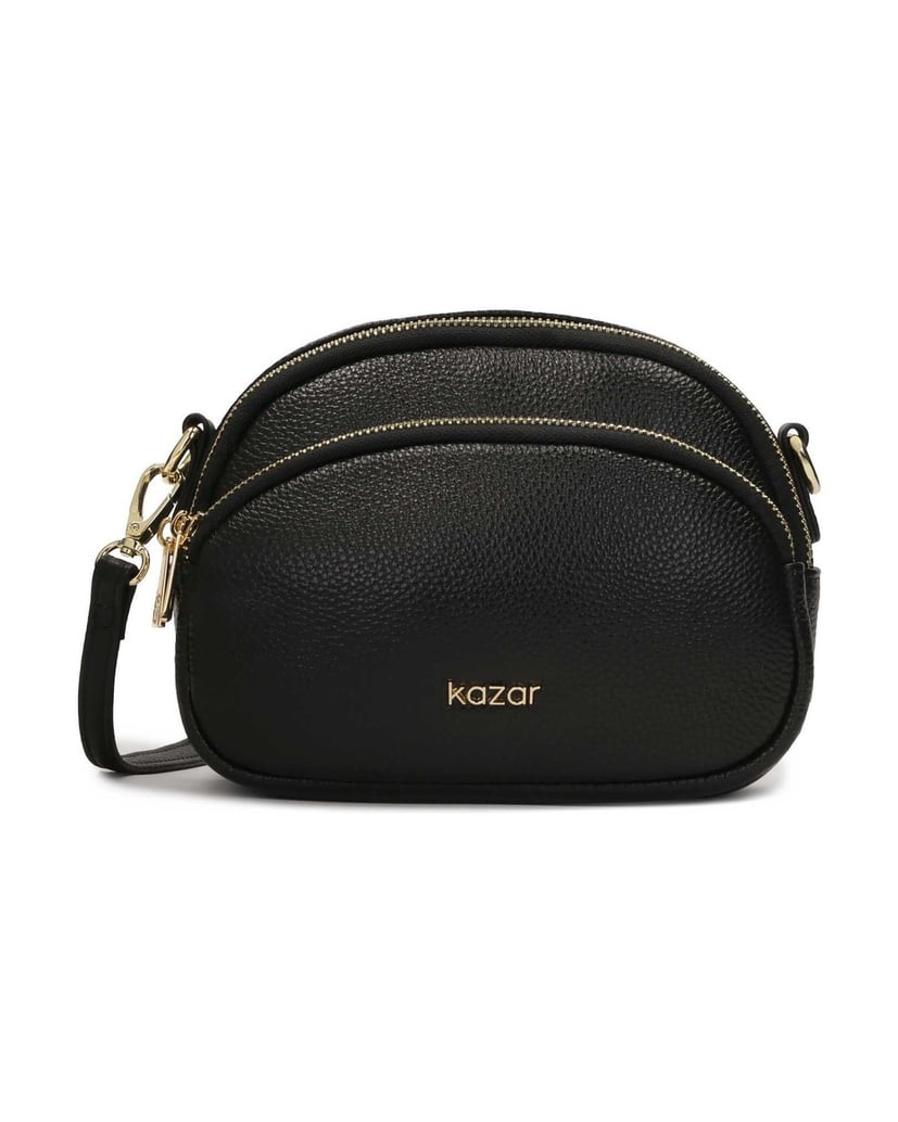 Kazar-Classic-leather-strap-handbag-černá
