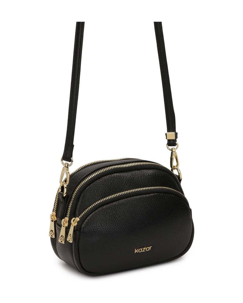 Kazar-Classic-leather-strap-handbag-černá
