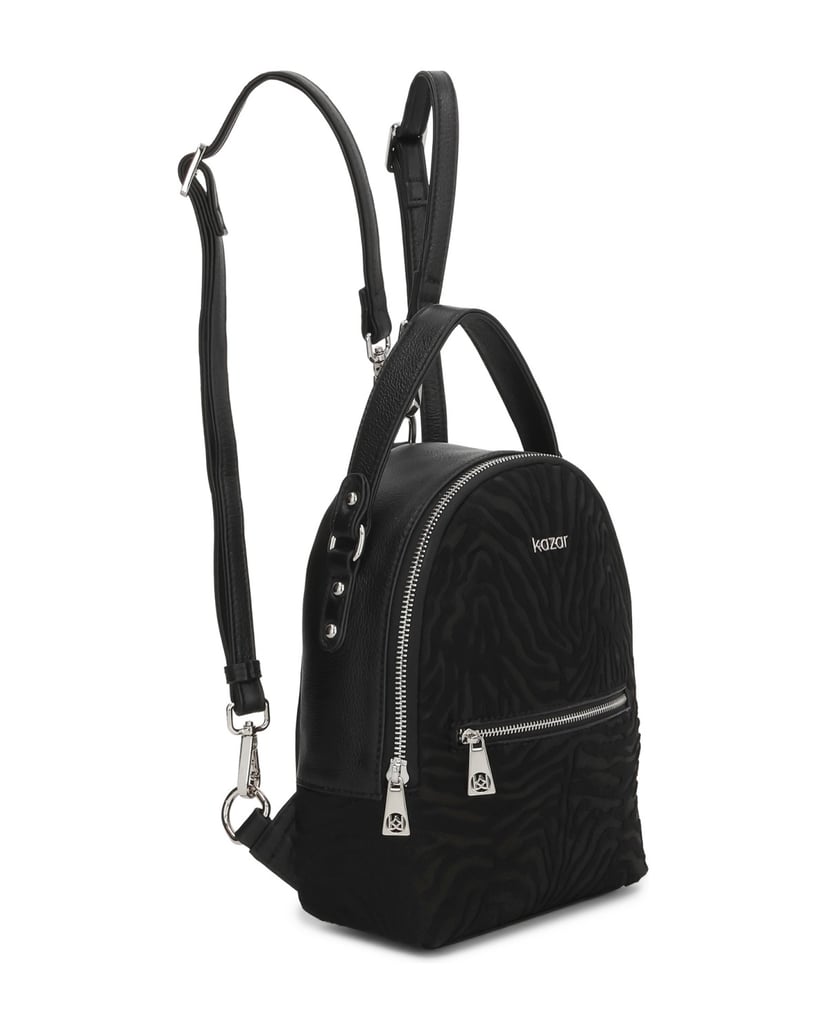 Kazar-Schwarzer-Lederrucksack-mit-Borsten-und-schwarz