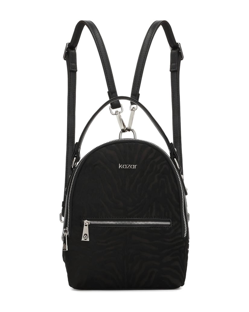 Kazar-Schwarzer-Lederrucksack-mit-Borsten-und-schwarz