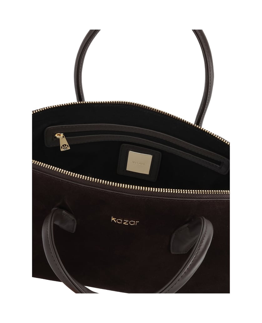 Kazar-Suede-brown-handbag-with-handles-hnědá