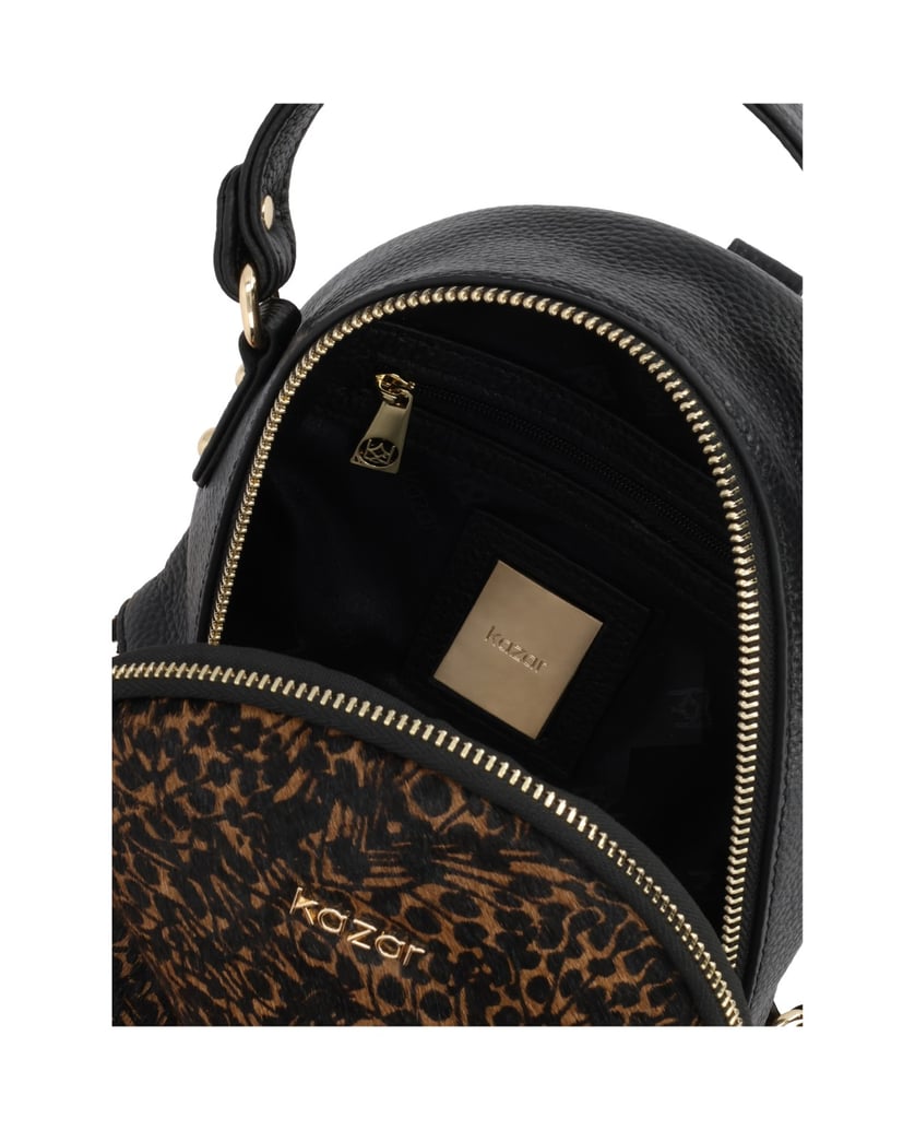 Kazar-Schwarzer-und-brauner-Rucksack-mit-Natur-schwarz