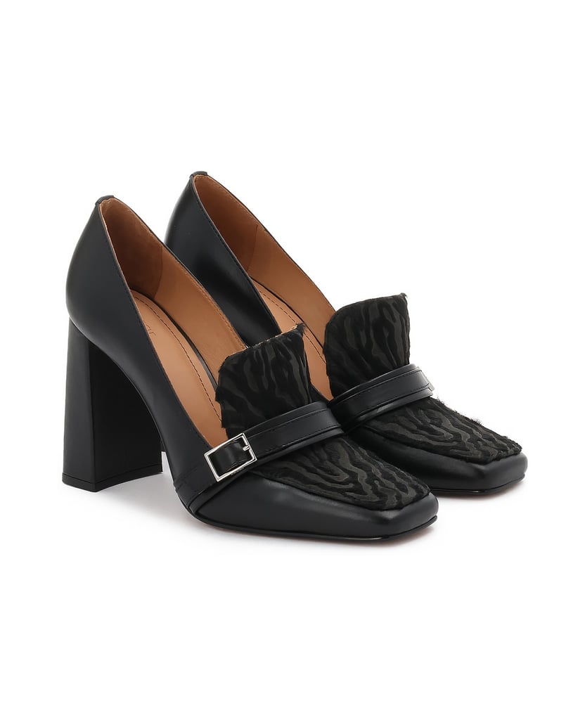 Kazar-Schwarze-Stiletto-Pumps-mit-Animal-Print-Akzenten-schwarz