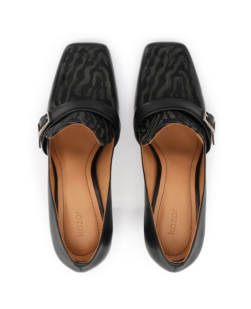Kazar-Schwarze-Stiletto-Pumps-mit-Animal-Print-Akzenten-schwarz