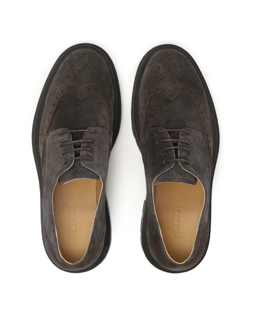 Kazar-Braune-Derby-Halbschuhe-mit-Rosettenverz-braun