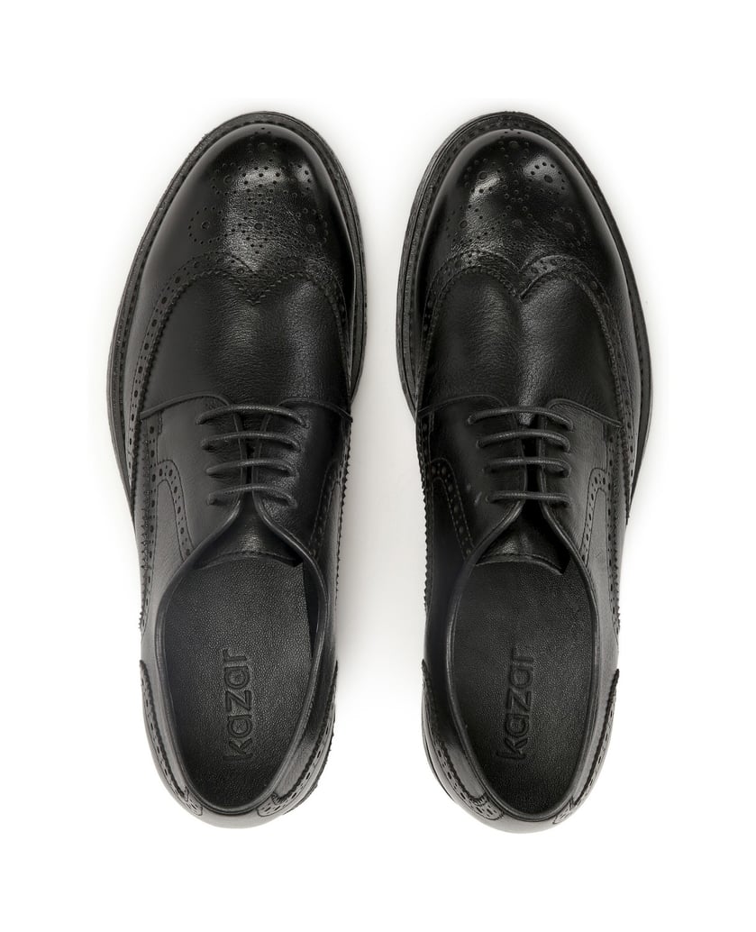 Kazar-Schwarze-lässige-Halbschuhe-mit-aufwändi-schwarz