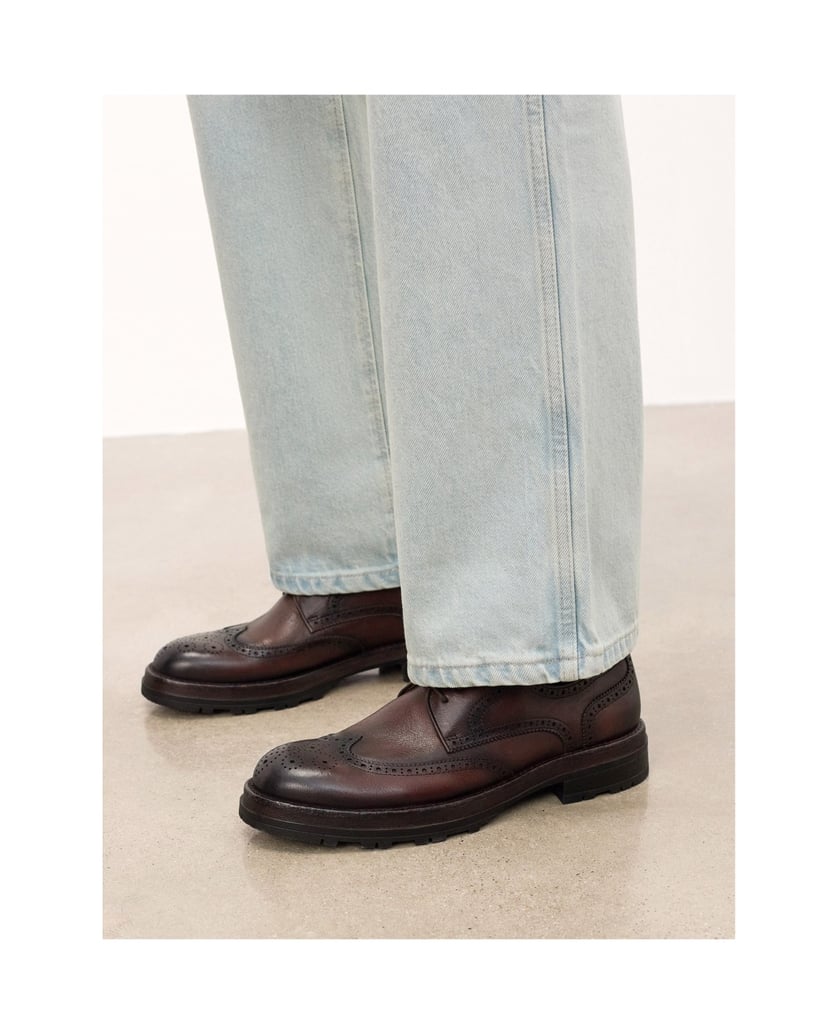 Kazar-Freizeit-Halbschuhe-aus-Leder-mit-Verzie-braun