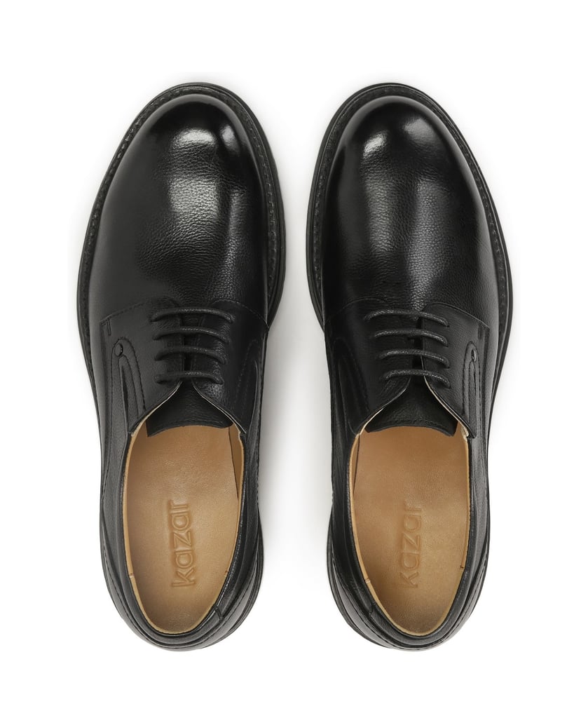 Kazar-Schwarze-Leder-Halbschuhe-schwarz