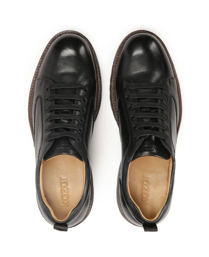 Kazar-Schwarze-Lederhalbschuhe-mit-markanter-S-schwarz