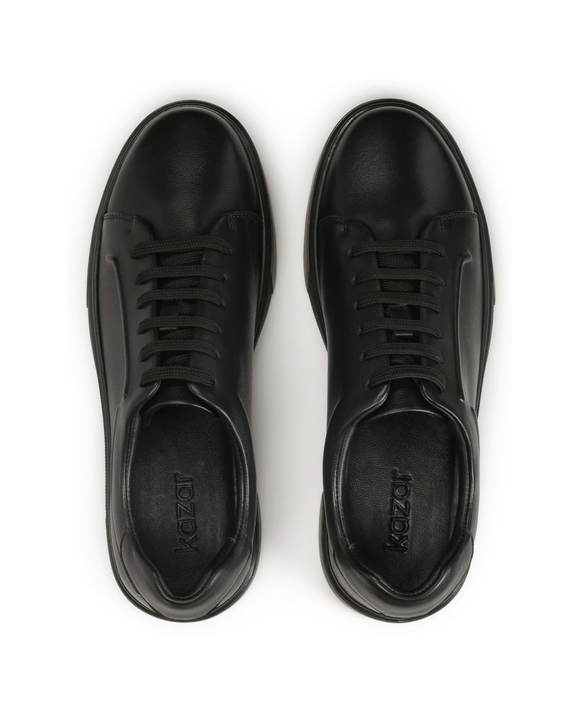 Kazar-Schwarze-geprägte-Turnschuhe-schwarz