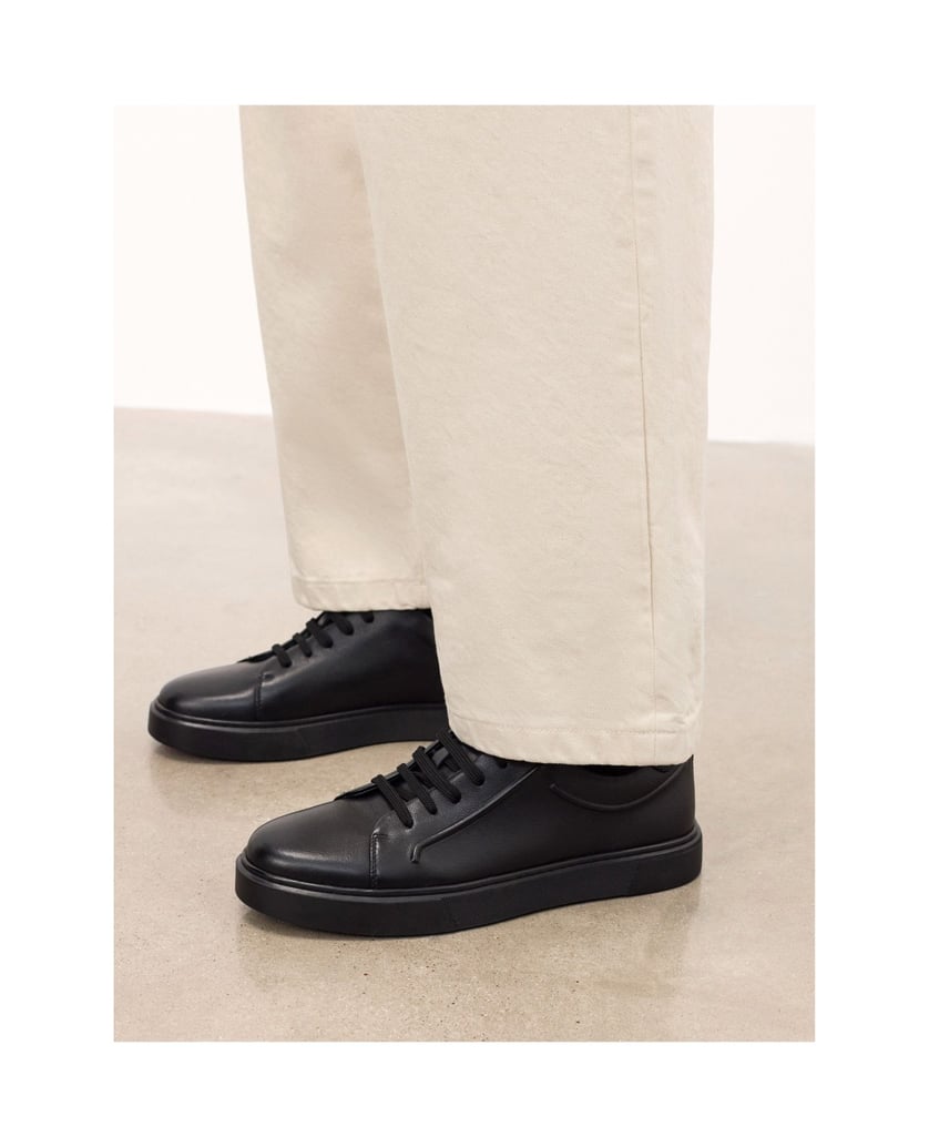 Kazar-Schwarze-geprägte-Turnschuhe-schwarz