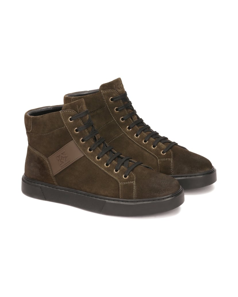 Kazar-Hohe-Sneaker-aus-Wildleder-zum-Schnüren-oliv