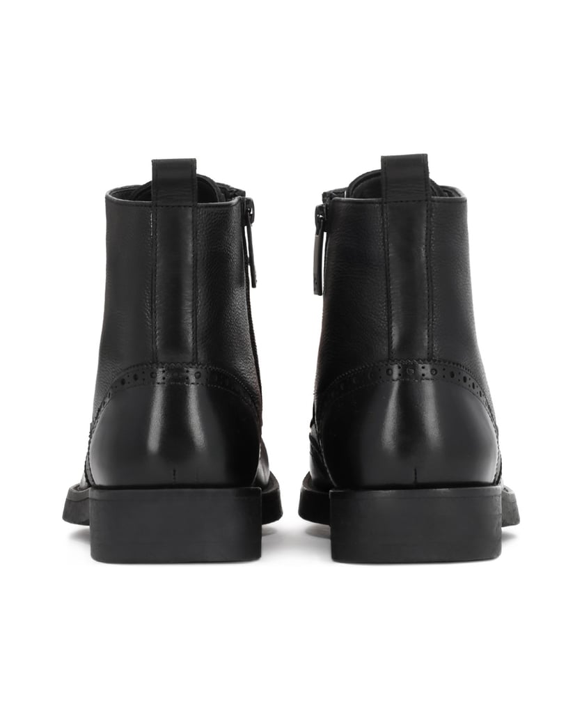 Kazar-Men's-leather-boots-with-openwork-decoration-černá