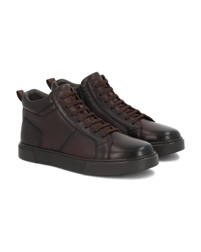Kazar-Leather-brown-sneakers-with-high-upper-hnědá