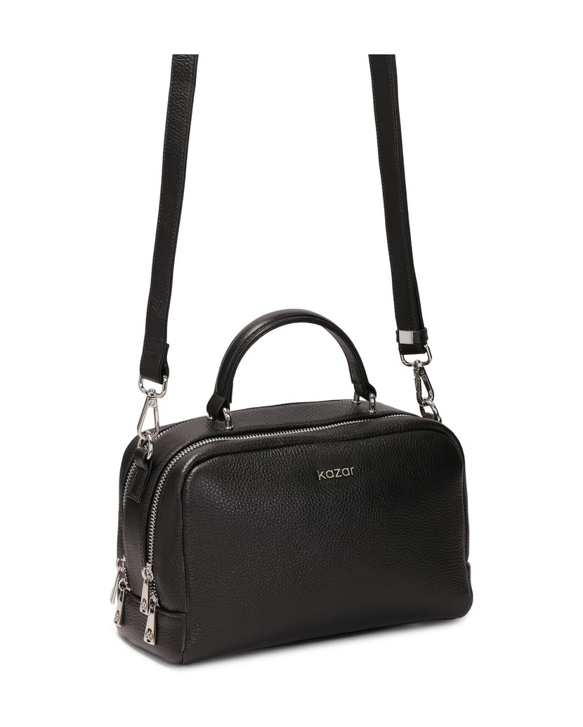 Kazar-Schwarze-Erbsenleder-Kofferhandtasche-mi-schwarz