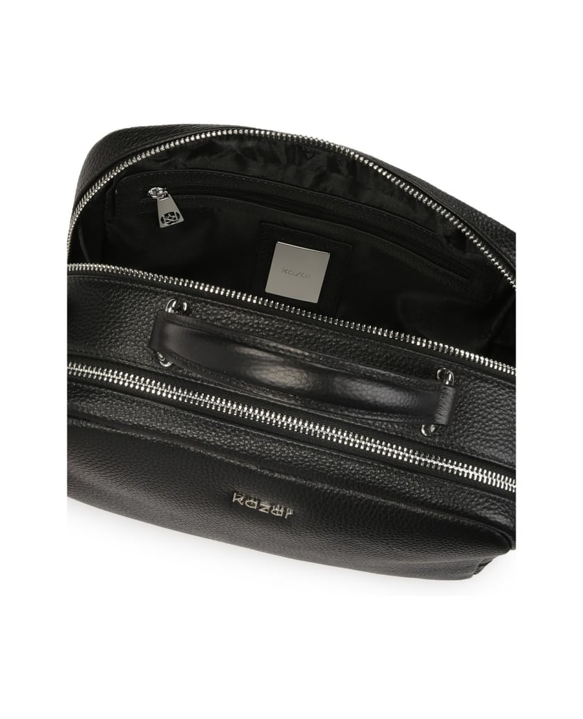 Kazar-Schwarze-Erbsenleder-Kofferhandtasche-mi-schwarz