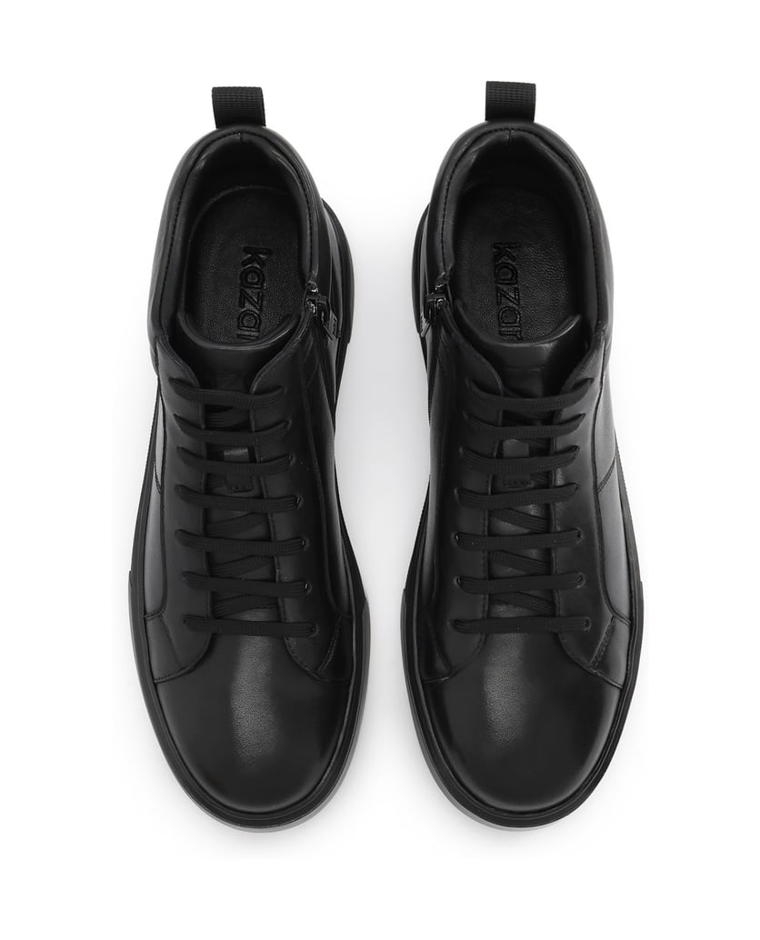 Kazar-Black-ankle-sneakers-in-natural-leather-čierna