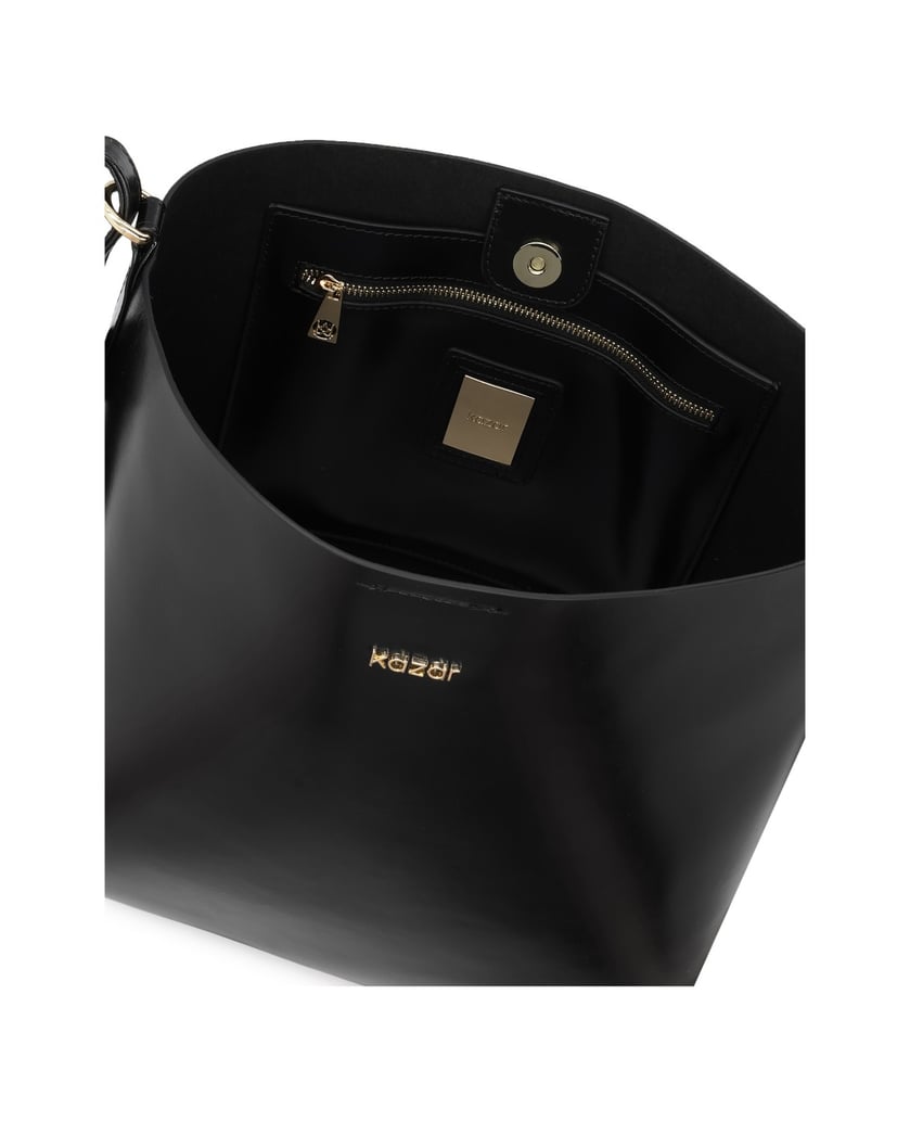 Kazar-Schwarze-Lederhandtasche-schwarz