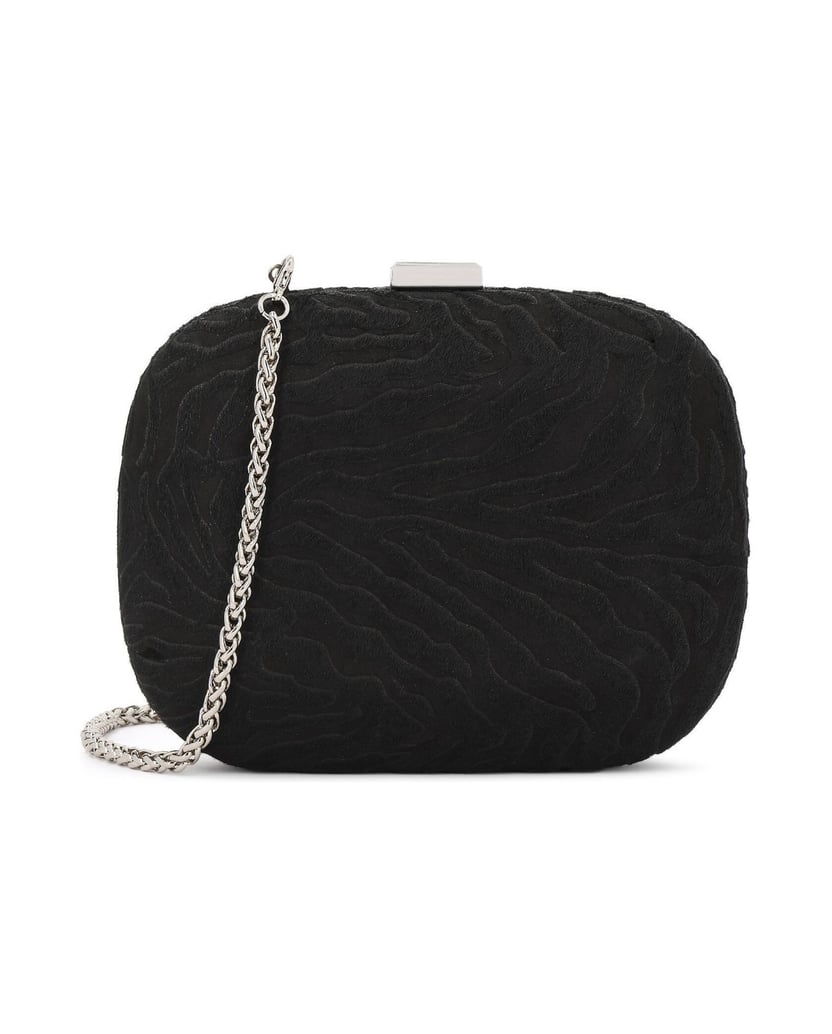 Kazar-Zebra-pattern-clutch-bag-čierna