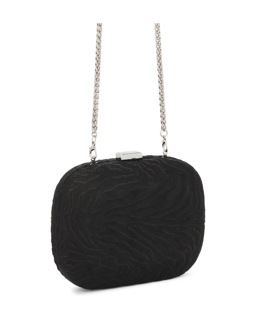 Kazar-Zebra-pattern-clutch-bag-čierna