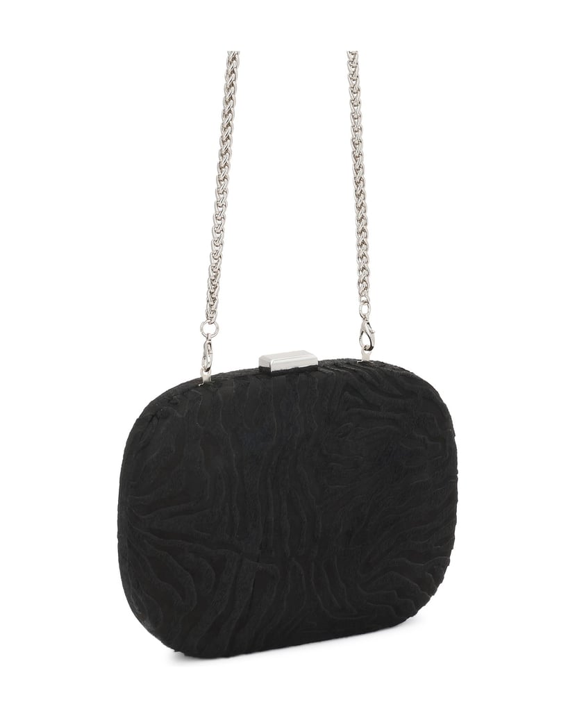Kazar-Zebra-pattern-clutch-bag-čierna