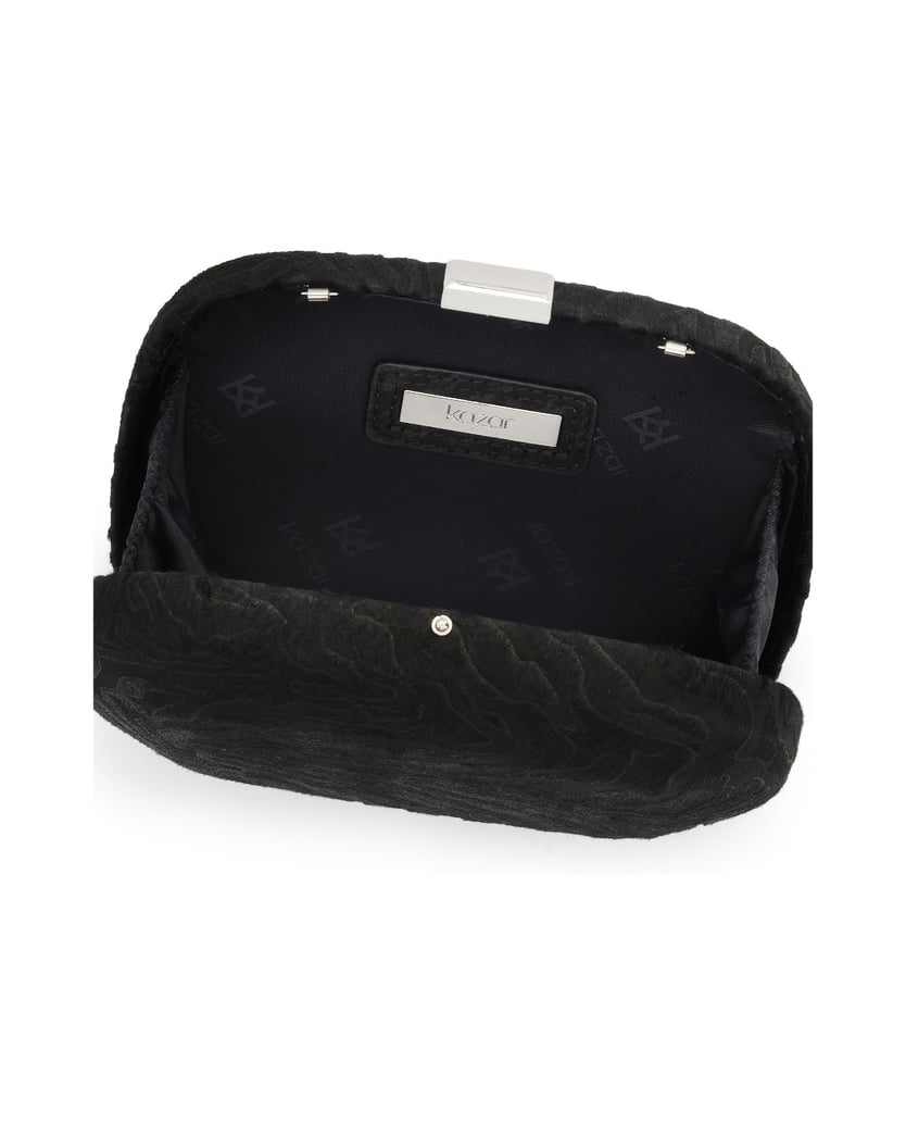 Kazar-Zebra-pattern-clutch-bag-čierna